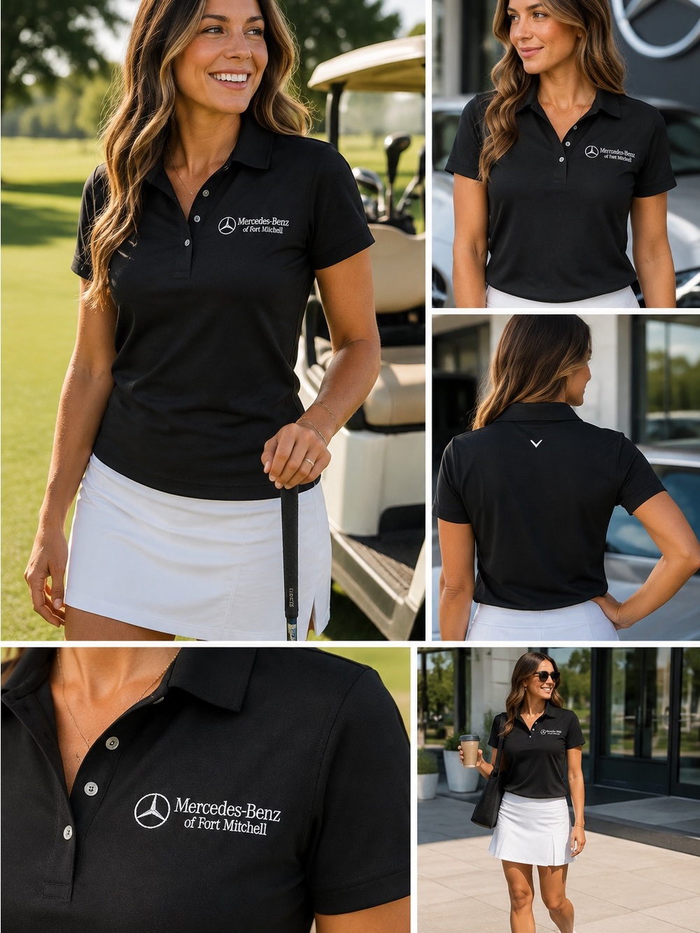 Callaway Mercedes-Benz Women’s Black Golf Polo Size M
